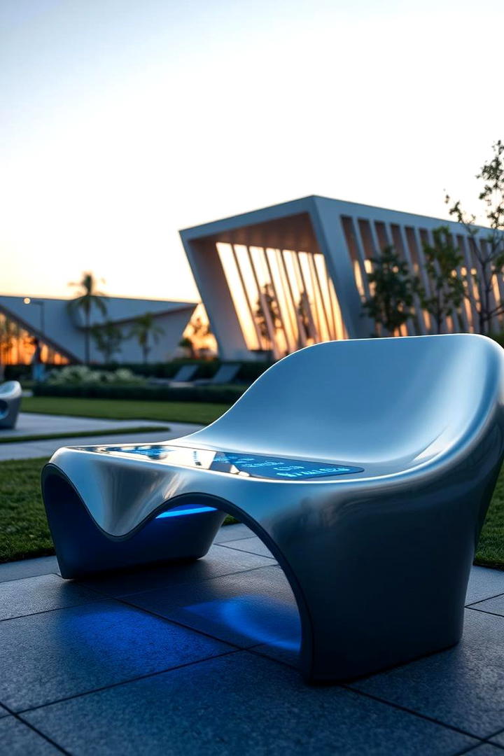 Futuristic Minimalist Bench - 30 Garden Bench Ideas