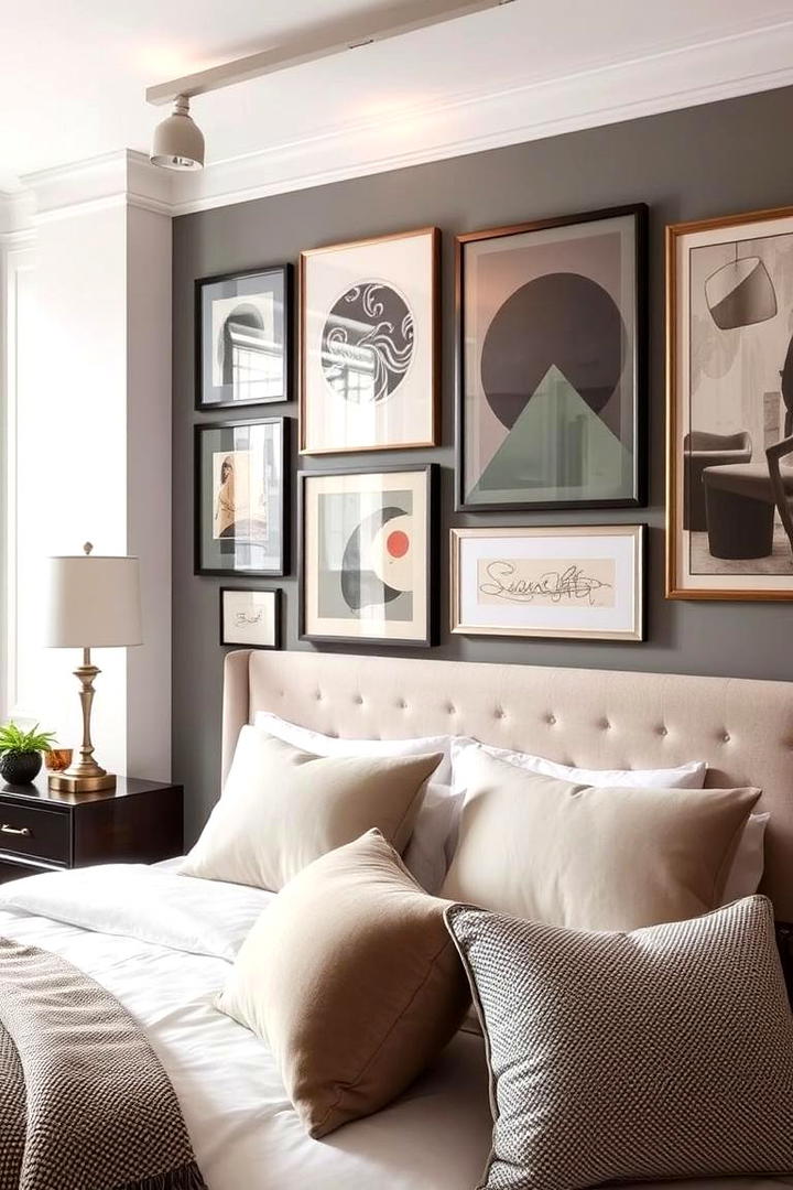 Gallery Art Display - 30 Bedroom Accent Wall Ideas