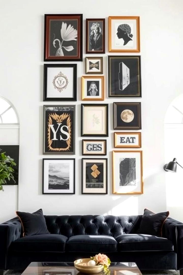 Gallery Wall Display - 30 Living Room Accent Wall Ideas