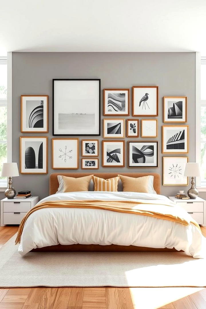 Gallery Wall Masterpiece - 21 Bedroom Wall Decor Ideas