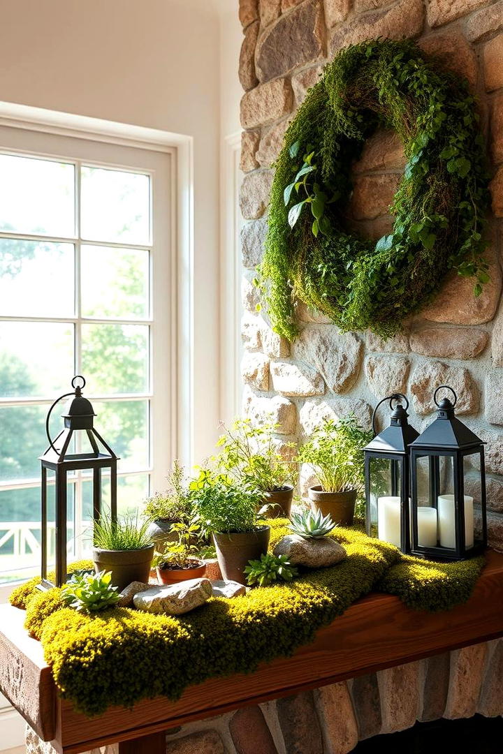 Garden Inspired Mantel - 30 Spring Mantel Decor Ideas