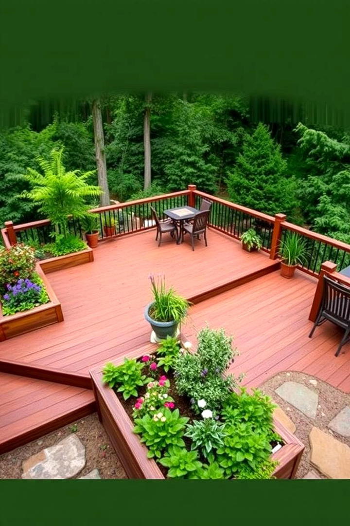 Garden Integrated Deck - 21 Backyard Deck Ideas