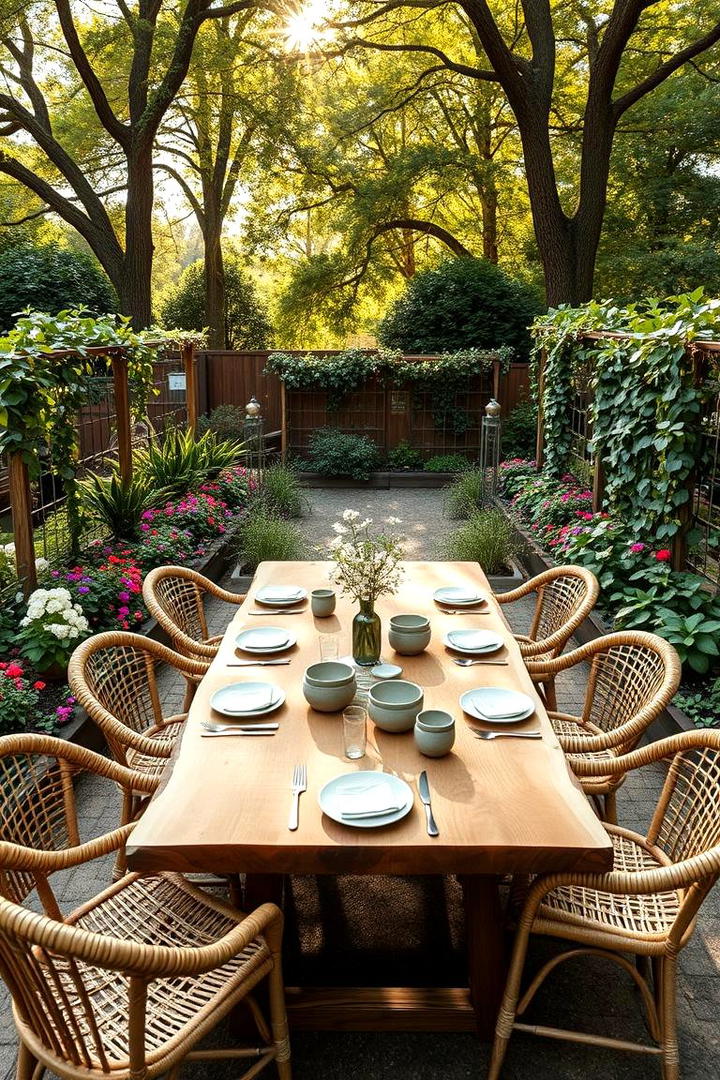 Garden Integrated Dining - 30 Outdoor Dining Area Ideas