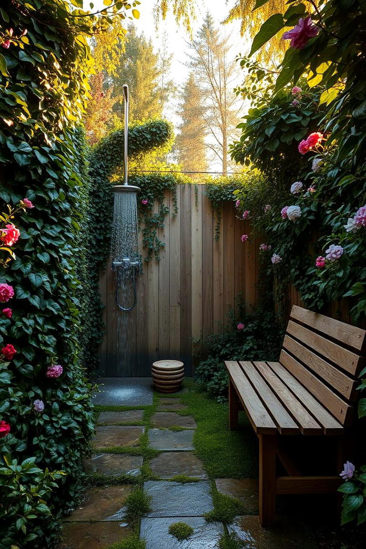 Garden Integrated Refreshment - 21 Outdoor Shower Ideas