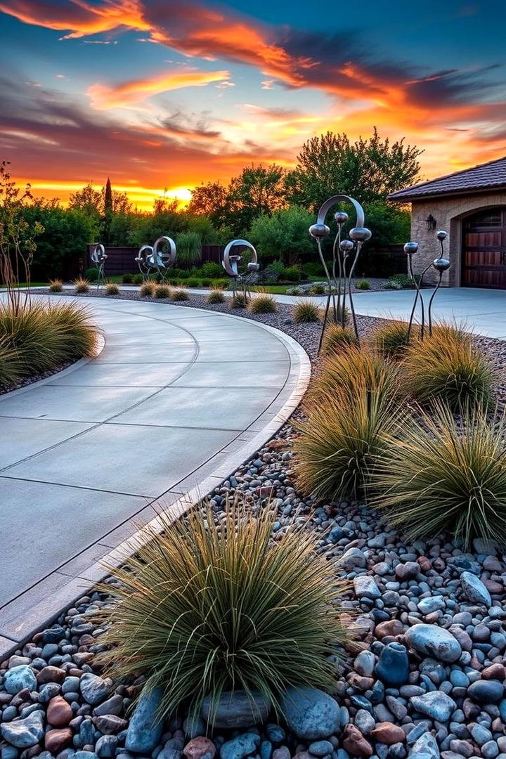 Garden Sculptures and Art - 30 Driveway Landscape Ideas