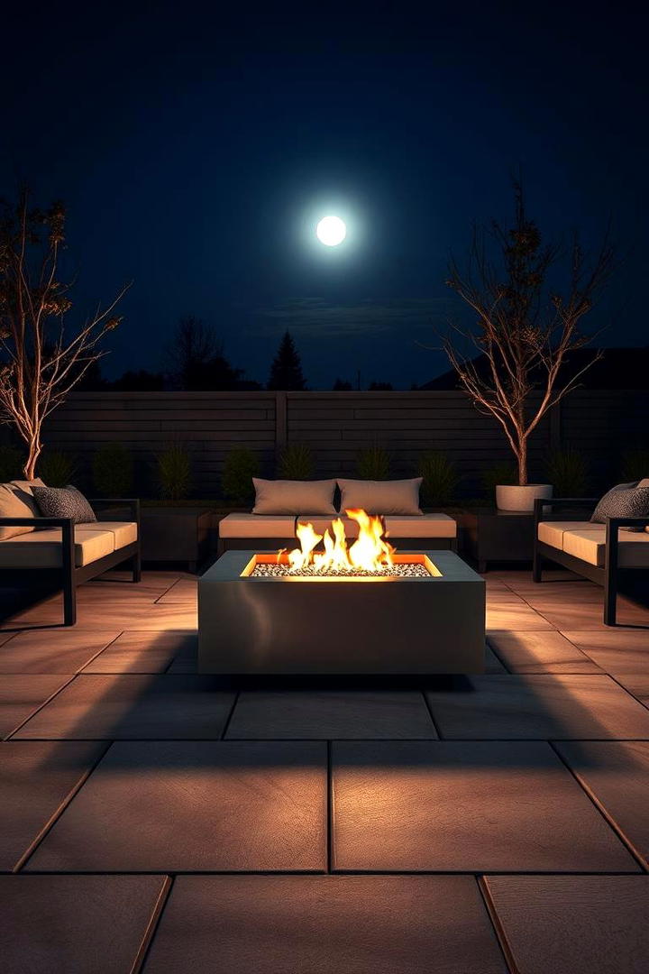 Gas Powered Contemporary Square Fire Pit - 30 Square Fire Pit Ideas