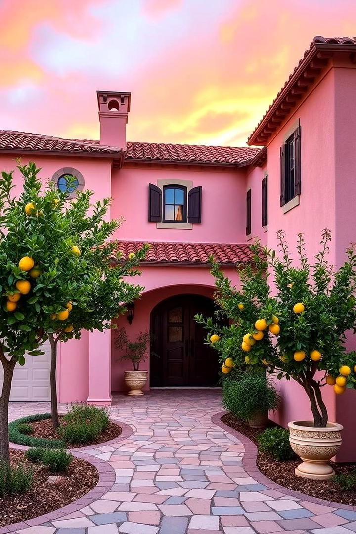 Gentle Pink Charm - 30 Stucco Colors for Home Exteriors