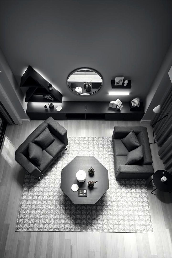 Geometric Balance Design - 21 Modern Living Room Ideas