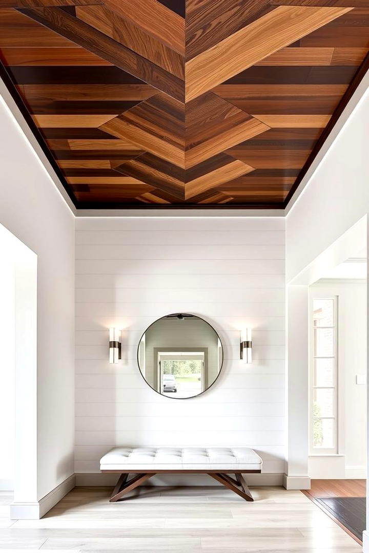 Geometric Detail Focus - 30 Shiplap Ceiling Ideas