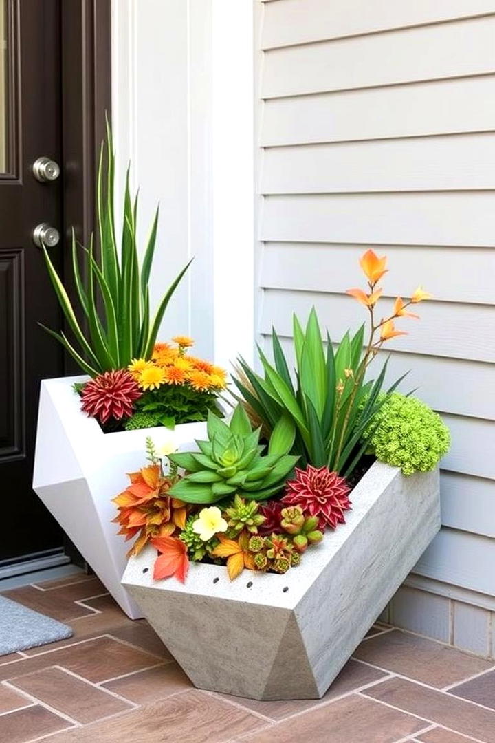 Geometric Fall Modernity - 21 Fall Planter Ideas