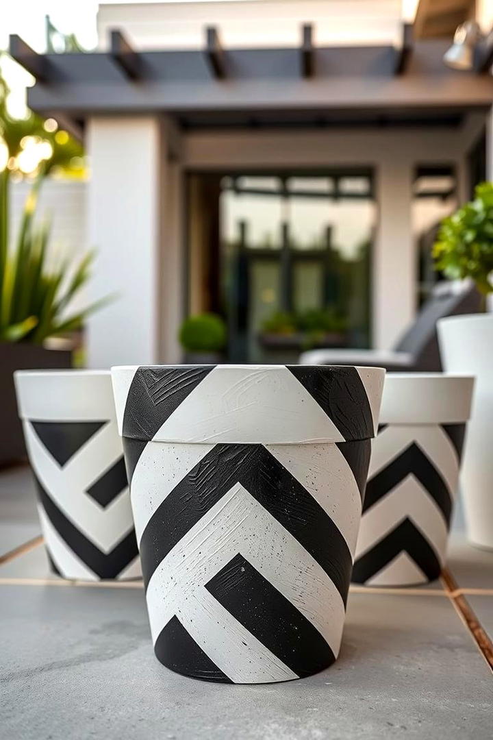 Geometric Garden Glam - 21 Painted Pot Ideas