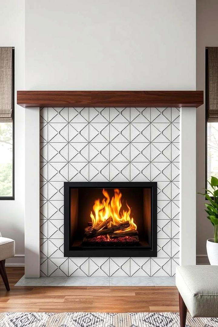 Geometric Modernity - 21 Fireplace Tile Ideas