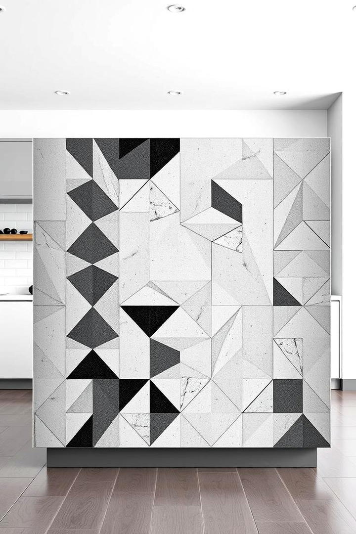 Geometric Pattern Accents - 21 Kitchen Island Back Panel Ideas