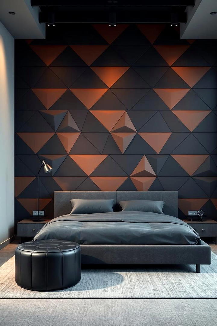 Geometric Pattern Elegance - 21 Bedroom Wall Decor Ideas