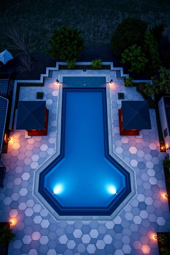 Geometric Pattern Precision - 30 Pavers Around Pool Ideas