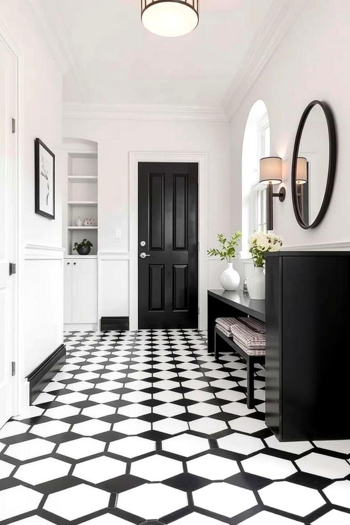 Geometric Patterned Flooring - 21 Entryway Ideas