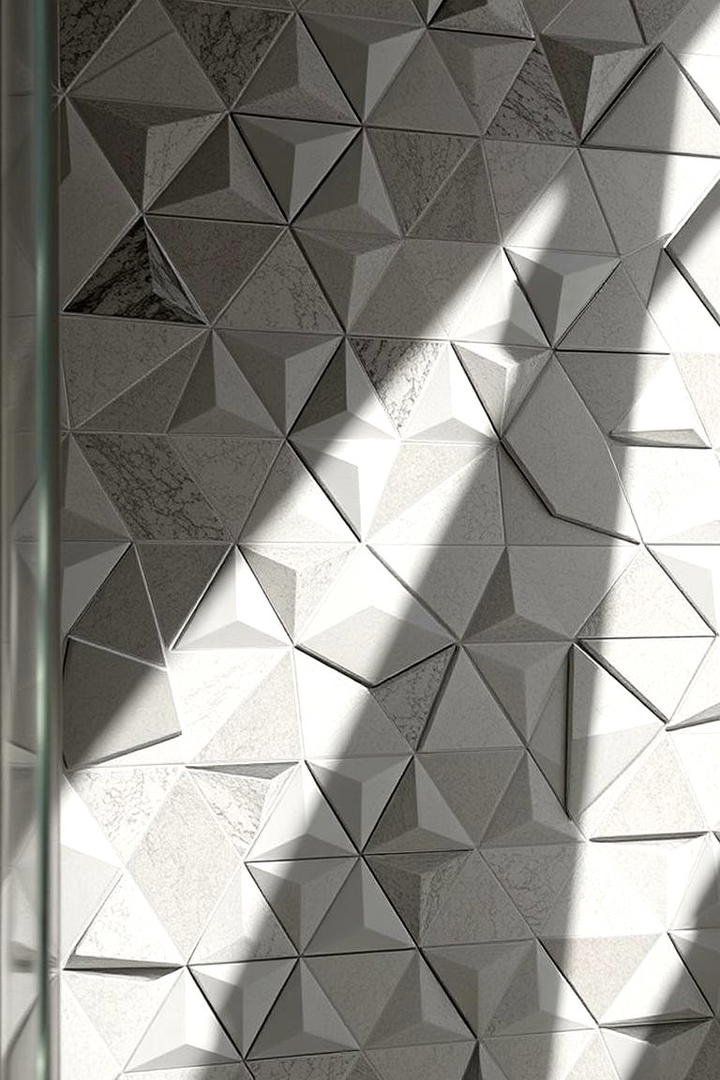 Geometric Patterned Walls - 30 Half-wall Shower Ideas