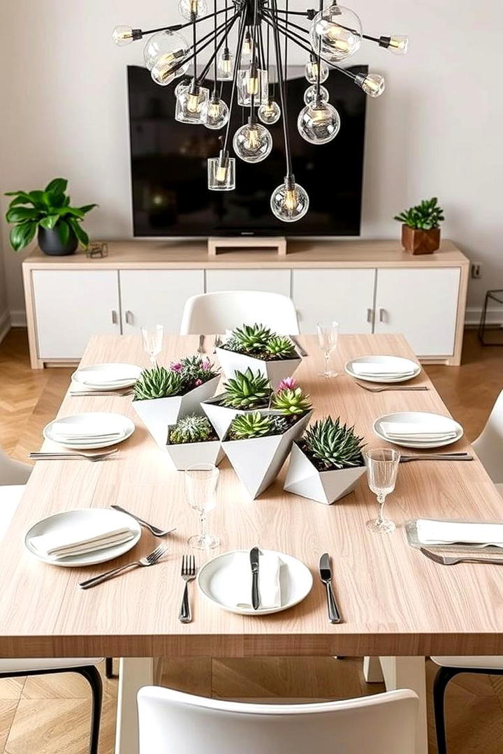 Geometric Planter Design - 21 Dining Table Centerpiece Ideas