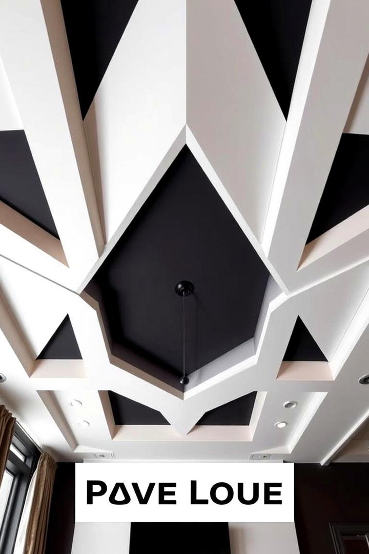 Geometric Pop Ceiling for Bold Statements - 17 Pop Ceiling Design Ideas