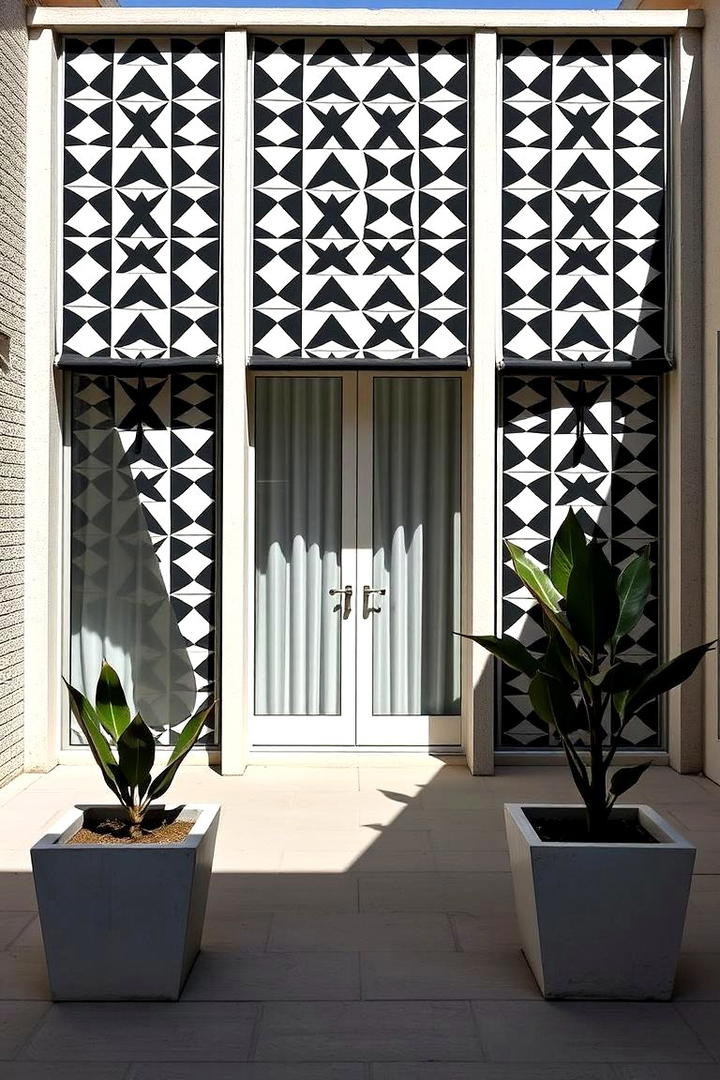 Geometric Print Panels - 30 Patio Curtain Ideas