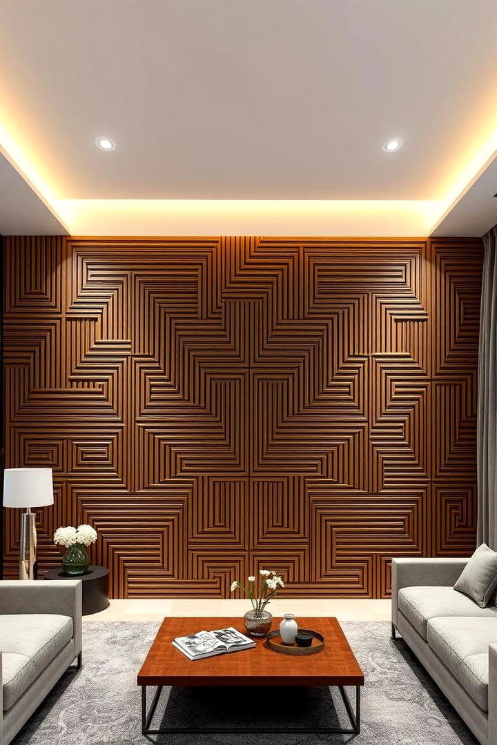 Geometric Slat Patterns - 21 Wood Slat Accent Wall Ideas