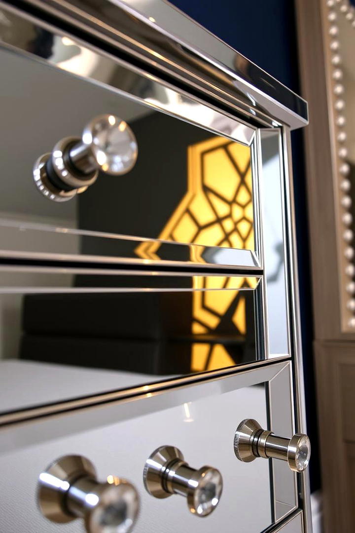 Glamorous Mirrored Accents - 30 Nightstand Ideas