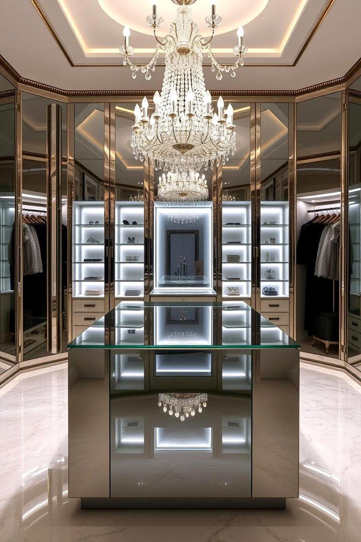 Glamorous Mirrored Closet Island - 30 Closet Island Ideas