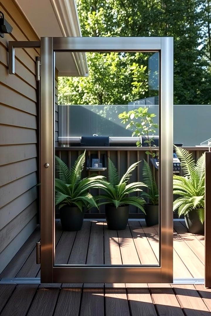 Glass Panel Elegance - 30 Deck Gate Ideas