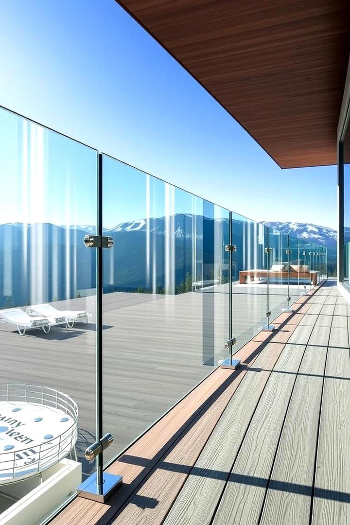 Glass Panel Railing for Modern Look - 21 Deck Railing Ideas