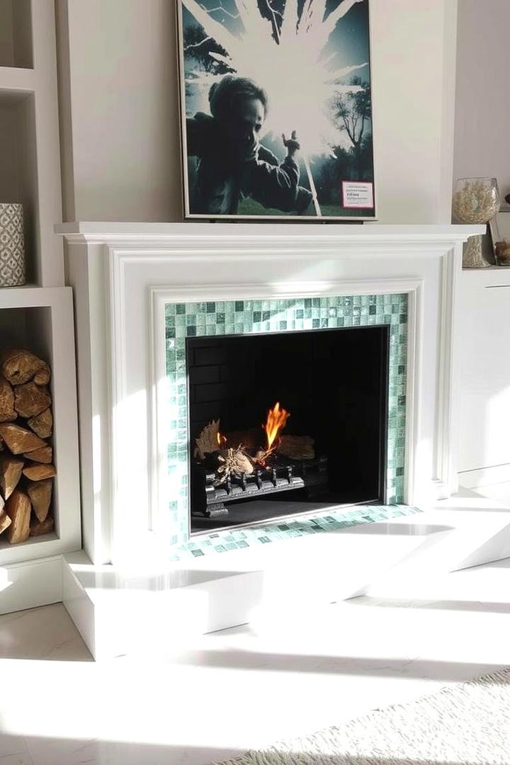 Glassy Gleam - 21 Fireplace Tile Ideas