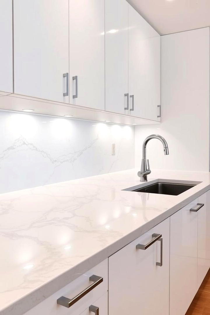 Gleaming White Countertops - 21 White Kitchen Ideas