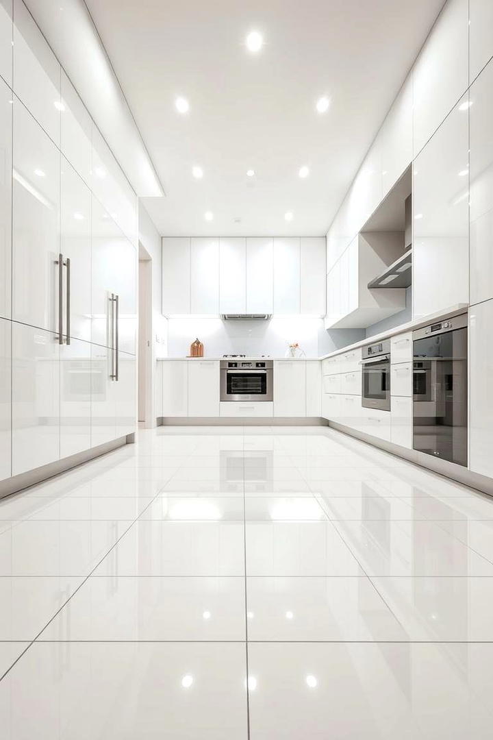 Glossy Ceramic Shine - 21 Kitchen Floor Tile Ideas