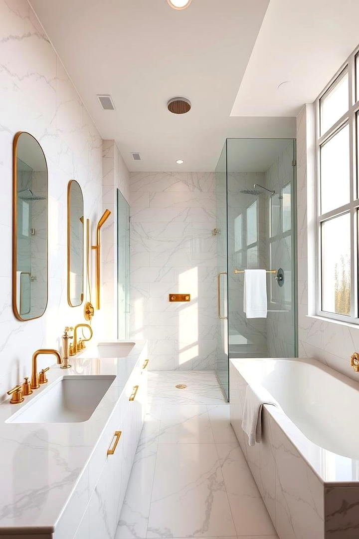 Gold Accent Fixtures - 30 Gold Bathroom Ideas