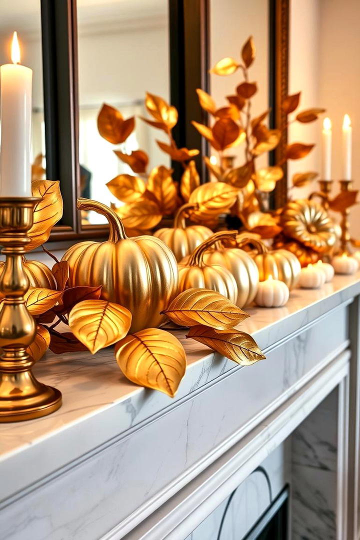 Golden Harvest - 30 Fall Mantel Decor Ideas