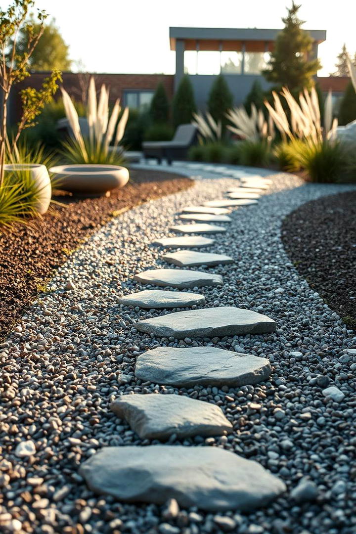 Gravel and Stone Walkway - 17 Rock Walkway Ideas