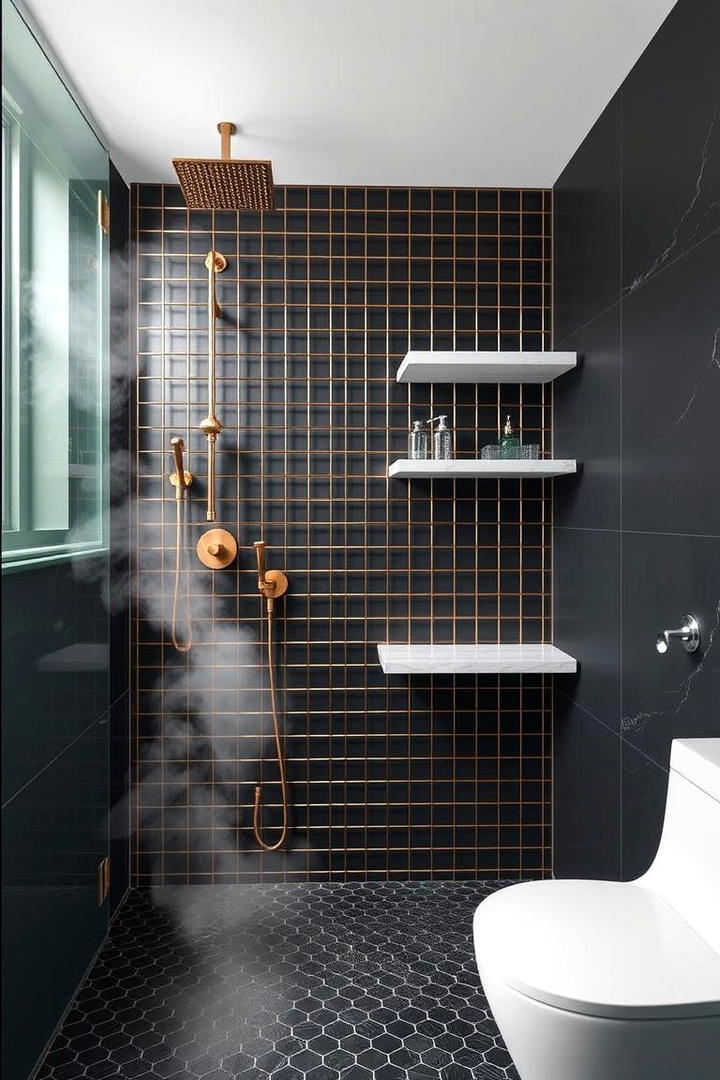 Grid System Storage Panels for Modular Design - 30 Shower Storage Ideas