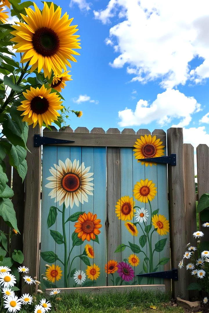 Hand Painted Artistic Entry - 30 garden gate ideas