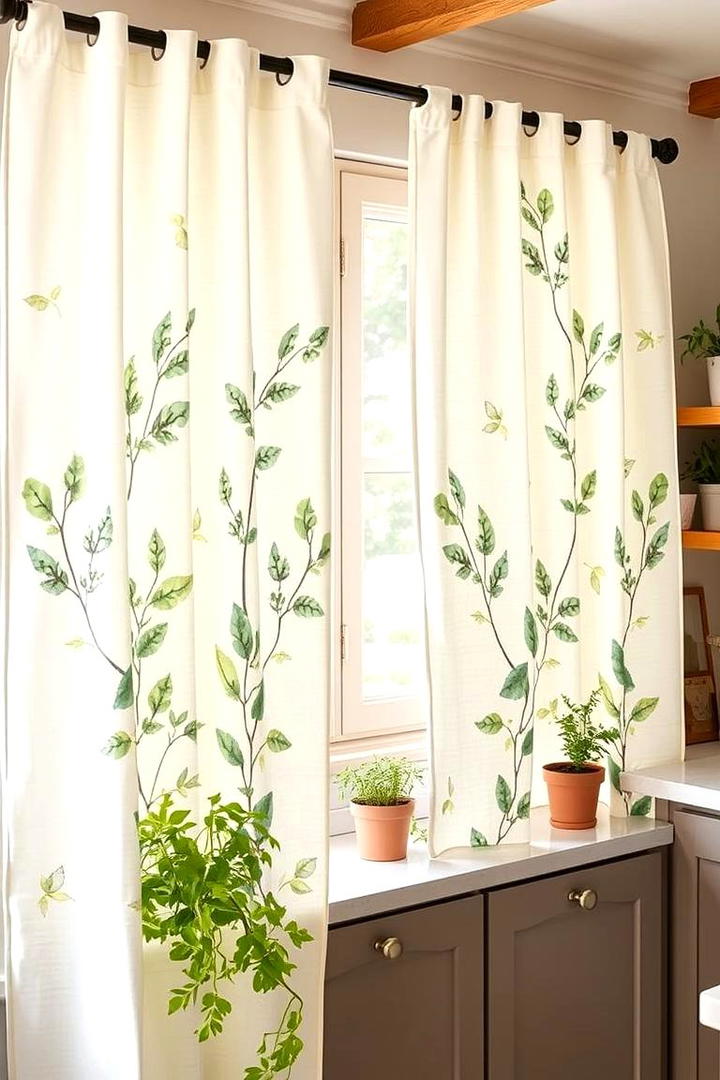 Hand Painted Artistry - 21 Kitchen Curtain Ideas