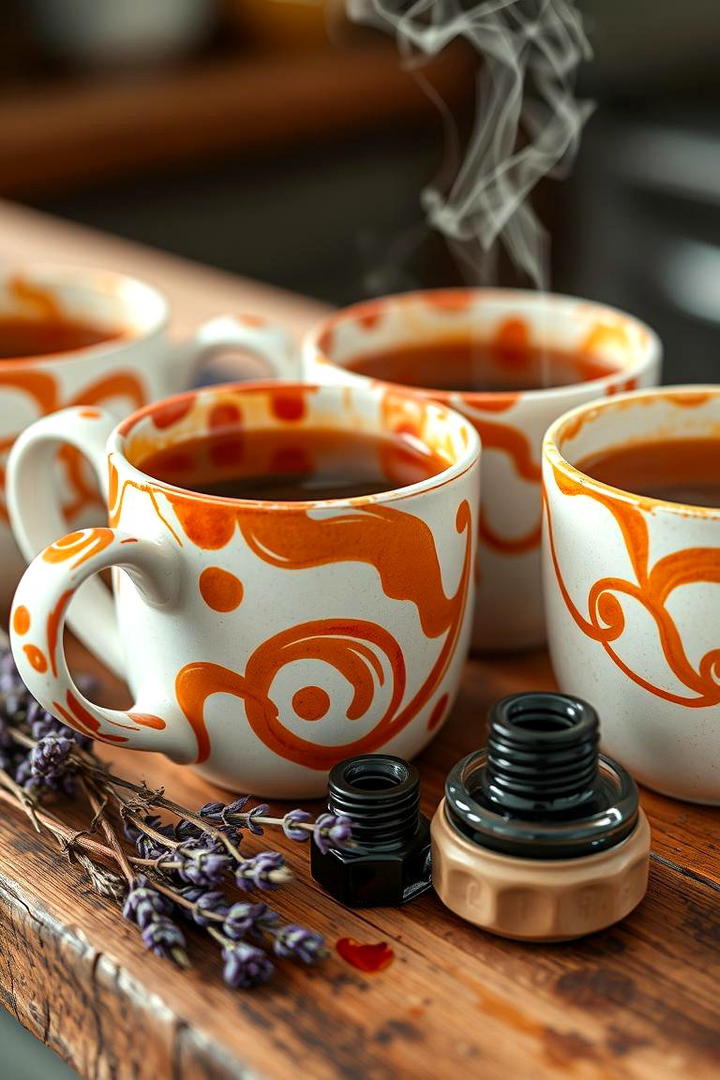 Hand Painted Fall Mugs - 30 Friendsgiving Decor Ideas