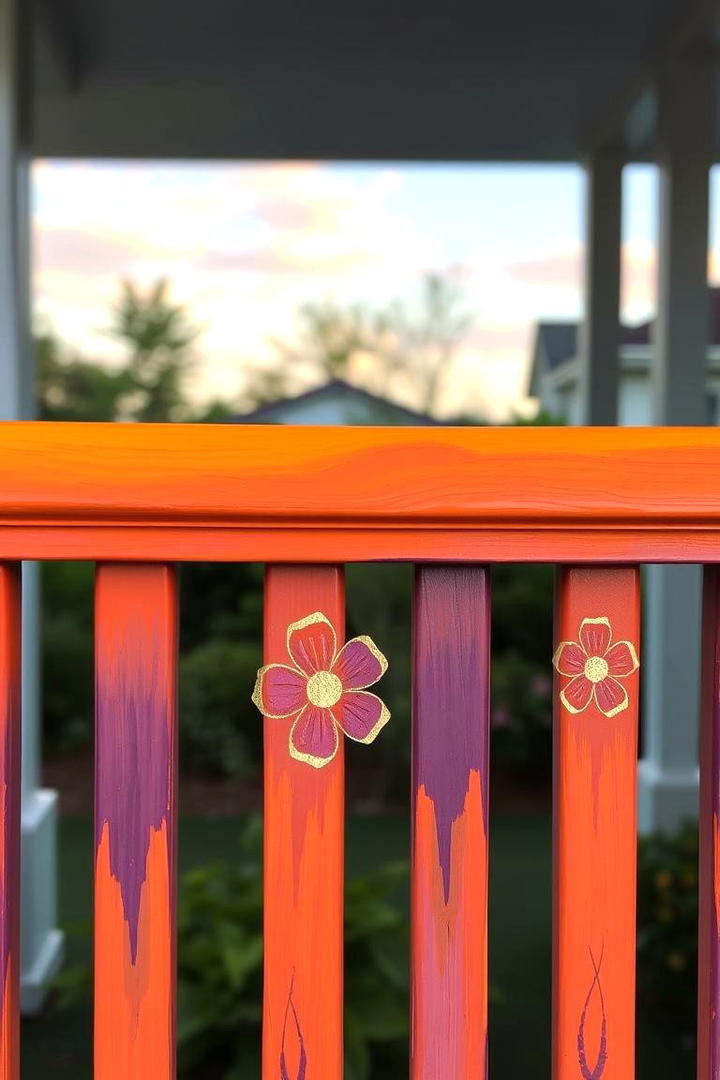 Hand Painted Fencing Flair - 21 Porch Railing Ideas