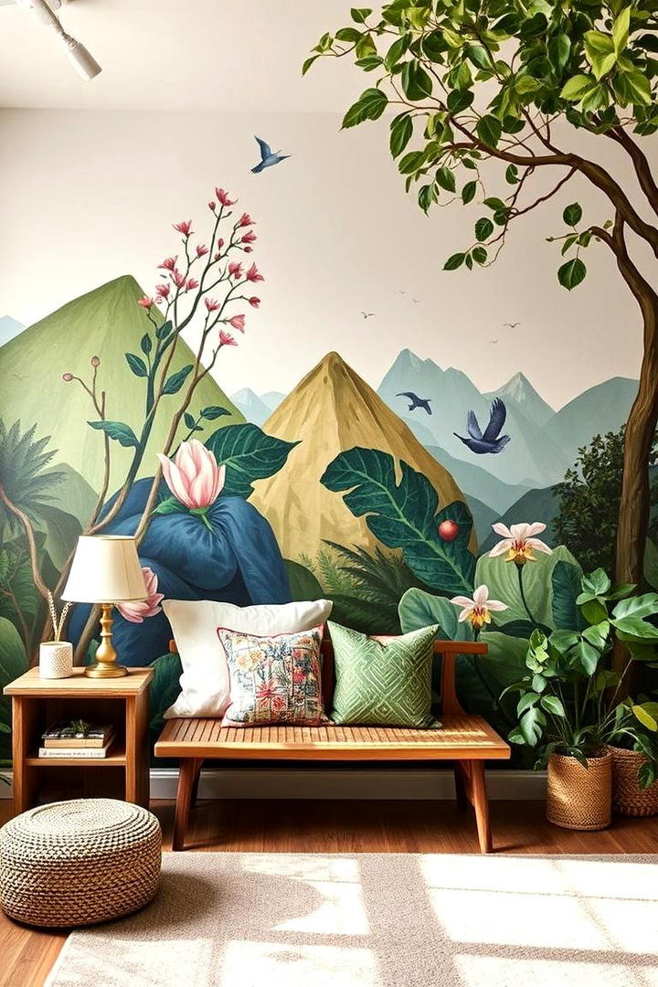 Hand Painted Murals - 21 earthy bedroom ideas