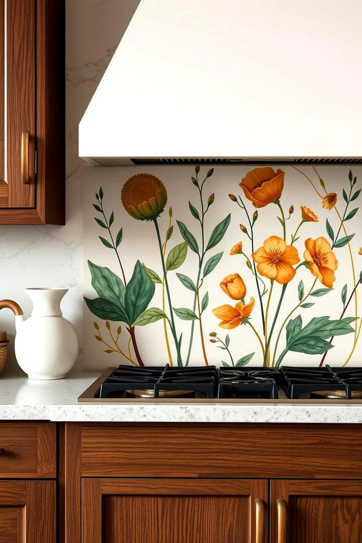 Hand painted Designs - 30 Kitchen Splashback Ideas