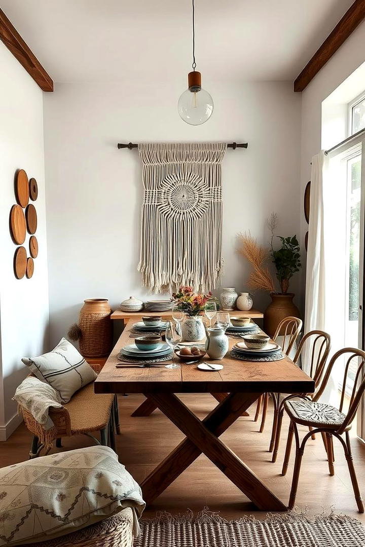 Handcrafted Details - 30 Boho Dining Room Ideas