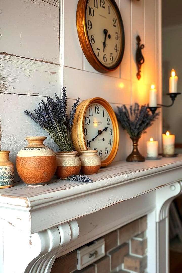 Handcrafted Mantel Decor - 30 Cottage Living Room Ideas