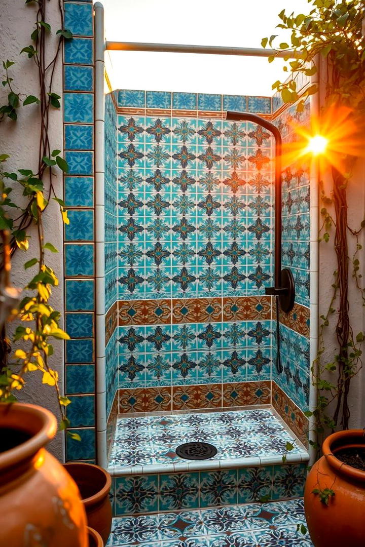 Handcrafted Tile Accents - 21 Outdoor Shower Ideas