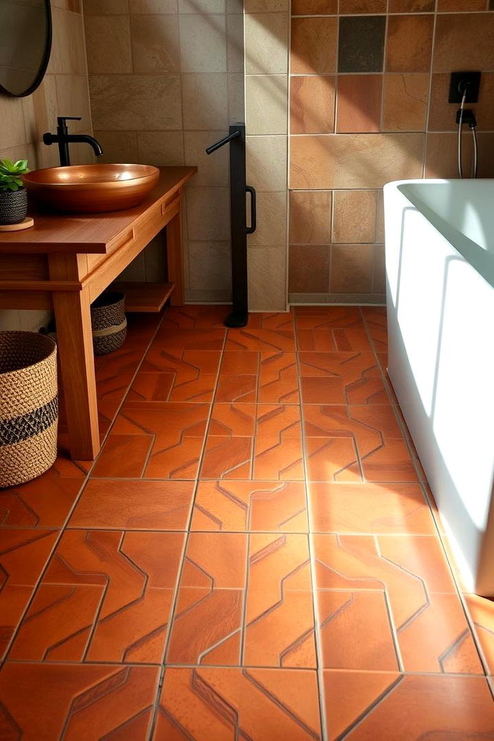 Handcrafted Tile Designs - 21 Country Bathroom Ideas