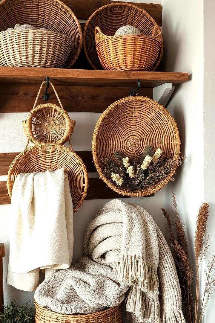 Handcrafted Woven Baskets - 30 Boho Farmhouse Decor Ideas