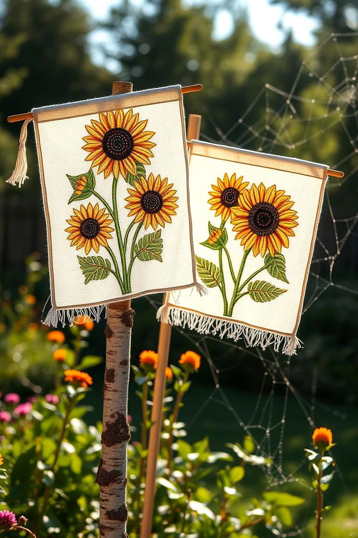 Handmade Garden Flags - 30 Garden Art Ideas