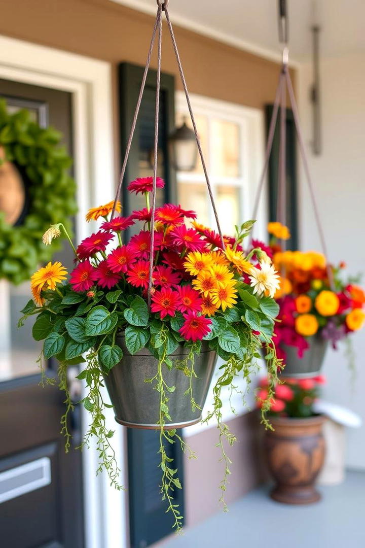 Hanging Autumn Blooms - 21 Fall Planter Ideas