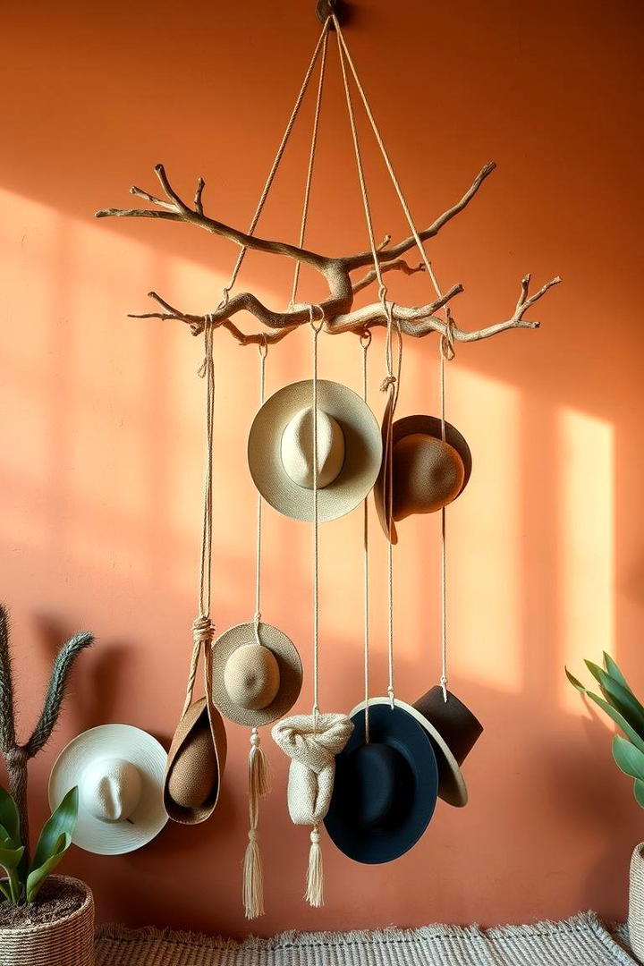 Hanging Branch Hat Rack - 30 Hat Rack Ideas